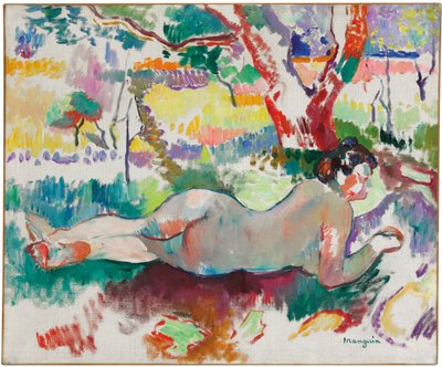 裏向きの書斎、木の下のヌード、ヴィラ・デミエール 作： Henri Charles Manguin