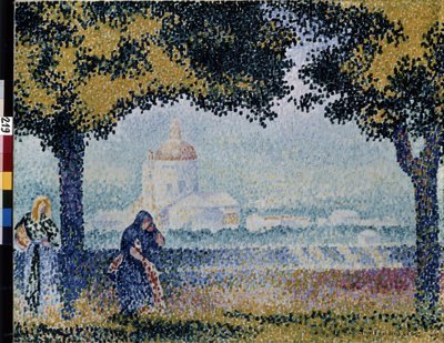 アッシジ近くの聖マリア天使教会。 アンリ・エドモンド・クロス（1856-1910）の絵画 作： Henri Edmond Cross