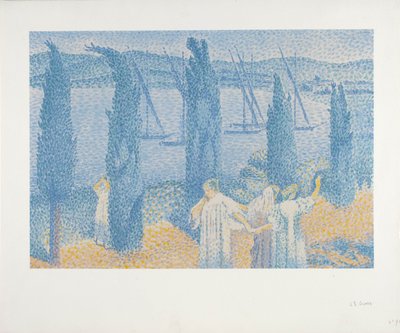 プロムナードまたはサイプレス 作： Henri Edmond Cross