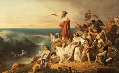 紅海を渡るイスラエルの子供たち、1855年頃（帆布に油彩） 作： Henri Frederic Schopin
