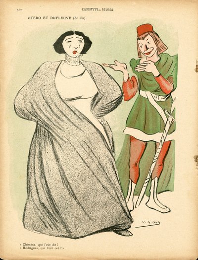 バタープレート、501番、カラーの風刺画 作： Henri Gabriel Ibels