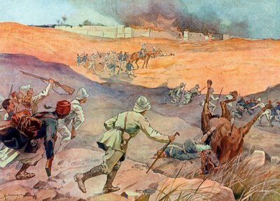 ダホメの征服: 「」アボメの門にいるドッズ大佐の軍隊 作： Henri Gaston Darien