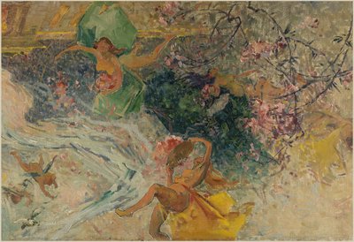 オーベルヴィリエ市庁舎のスケッチ：アレゴリー（村役場の天井） 作： Henri Gaston Darien