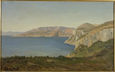 コート・ダジュール、地中海の湾、1890年から1915年の間（油彩） 作： Henri Joseph Harpignies