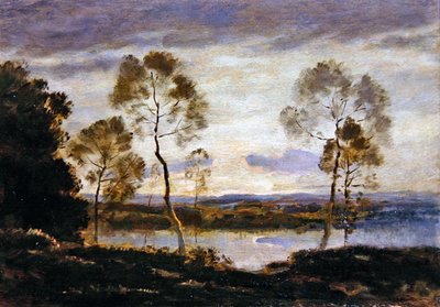 イブニング・バイ・ザ・リバー 作： Henri Joseph Harpignies