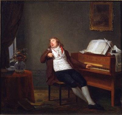 ピアニストで作曲家のヨハン・ラディスラウス・デュセック (1760-1812) の肖像画、アンリ・ピエールのダンルー (1753-1809) 作。 キャンバスに油彩 作： Henri Pierre Danloux