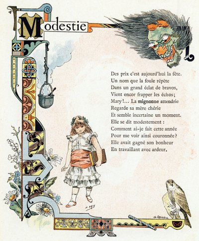 Alphabet of good example "のイラスト、1890年頃（エングレーヴィング） 作： Henri (1858 1924) Gray