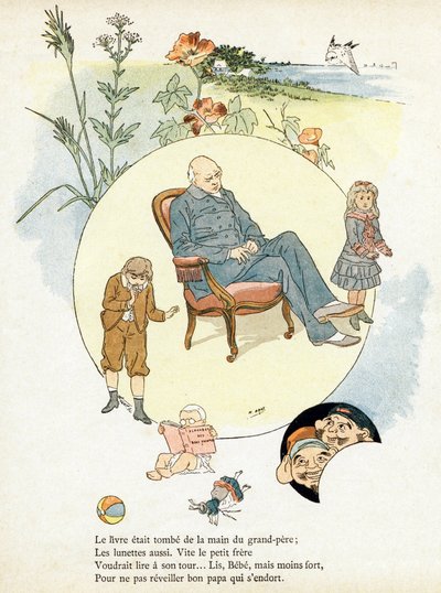 Alphabet des bons exemples "に掲載された版画。ジュール・レヴィ、編集者。挿絵はアンリ・ブーランジェ（通称アンリ・グレイ）。文章はP.ブーランジェ夫人。パリ、マダム通り79番地、Ch.Gillotによるエングレーヴィングと印刷。1890年頃。それぞれのイメージの中に、輝かしい作品を見つけてください。 作： Henri  Gray