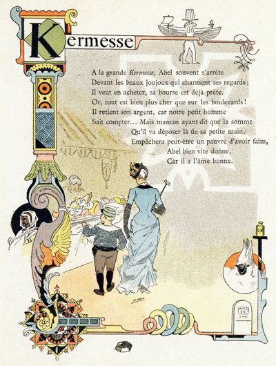 Alphabet of good example "のイラスト、1890年頃（エングレーヴィング） 作： Henri (1858 1924) Gray