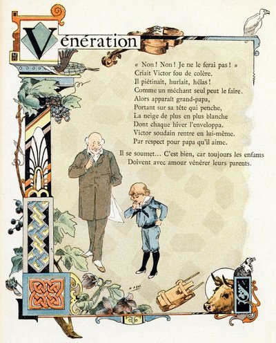 Alphabet of good example "のイラスト、1890年頃（エングレーヴィング） 作： Henri (1858 1924) Gray