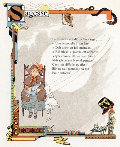 Alphabet of good example "のイラスト、1890年頃（エングレーヴィング） 作： Henri (1858 1924) Gray
