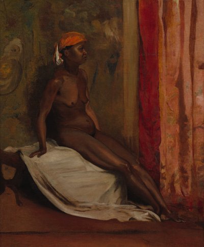 座るアフリカ女性 作： Henri Alexandre Georges Regnault