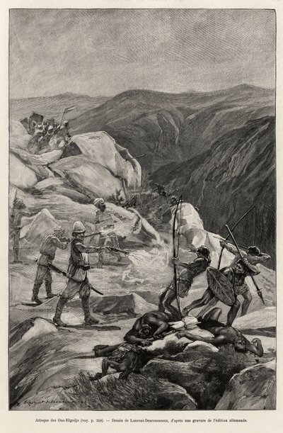 オウア＝エルジェドジョの攻撃。ドクター・ピータース（1856-1918）の物語「Au secours d