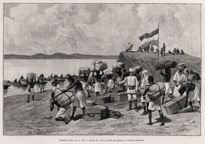 ナイル川の通過。ペータース博士（1856-1918）の物語「Au secours d