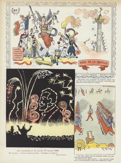 フランス革命記念日。ル・リールのイラスト 作： Henri Avelot