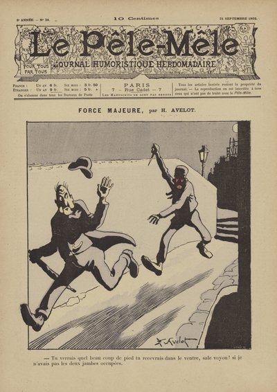 不可抗力。ルペレメレの挿絵、1902 作： Henri Avelot