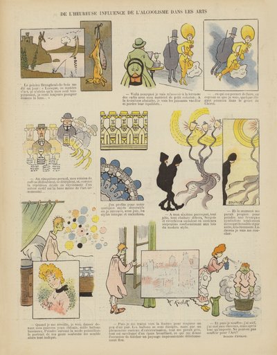 アルコール依存症の芸術への影響。ル・リールのイラスト 作： Henri Avelot