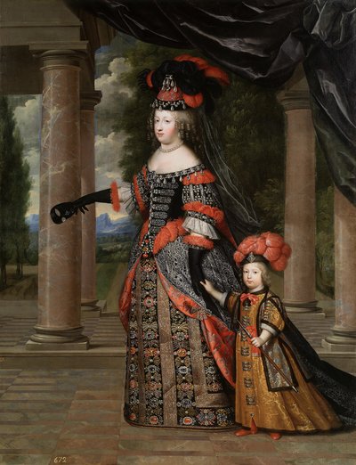 彼女の息子、ドーフィン、フランスのルイとスペインのマリアテレジア 作： Henri Beaubrun
