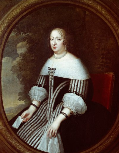 アンヌ・ドートリッシュ（1601-1666）の肖像 未亡人の服を着た執政官 シャルル・ボーブラン（1604-1692）とアンリ・ボーブラン（1603-1677）による絵画 17世紀 日。1,8x1 m ヴェルサイユ宮殿、ミュゼ・デュ・シャトー 作： Henri Beaubrun