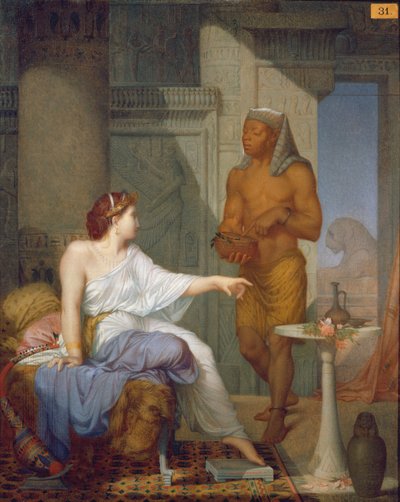 クレオパトラと彼女の奴隷（キャンバスに油彩） 作： Henri Blaise Francois Dejussieu