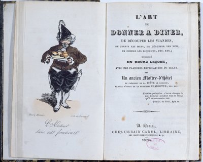 オノレドゥバルザック（1799-1850）、1828年に出版された本「L&39;Art de Donner A Diner」の口絵 作： Henri Bonaventure Monnier