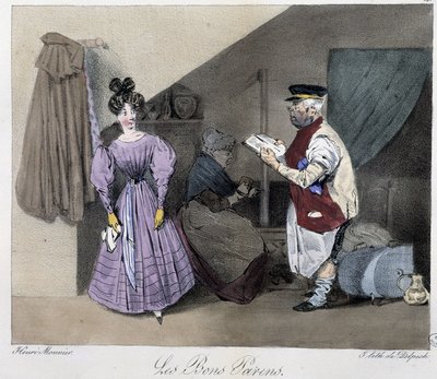 良い親-アンリ・モニエの「Esquisses parisiennes」（デルペッシュ編、パリ）に掲載されています。 作： Henri Bonaventure Monnier