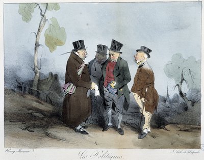 Les politiques - アンリ・モニエ著「Esquisses parisiennes」（デルペッシュ編、パリ）に掲載。 作： Henri Bonaventure Monnier