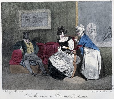 Un Monsieur à bonne fortunes - Henri Monnier, ed. Delpech, Parisの「Esquisses parisiennes」に掲載。 作： Henri Bonaventure Monnier