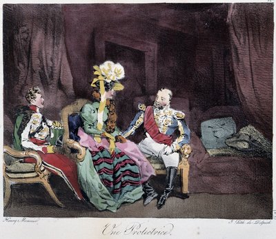 Une protectrice - Esquisses parisiennes (Henri Monnier, ed. Delpech, Paris)の中で。 作： Henri Bonaventure Monnier