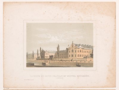 クライン カスティエルチェの兵舎とブリュッセルの新しい倉庫の眺め Caserne du petit chateau et nouvel entrepôt, a Bruxelles (オブジェクトのタイトル) 作： Henri Borremans (attributed to)