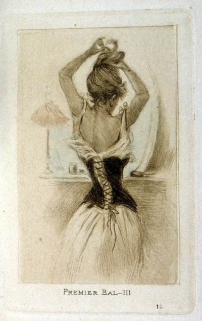 舞踏会の準備をする女性 作： Henri Boutet
