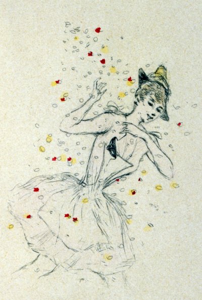 紙吹雪を持つ女性 作： Henri Boutet