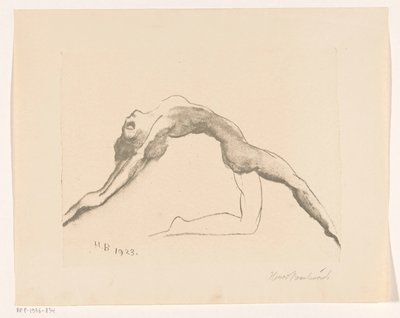 飛び跳ねる裸の女性 作： Henri Braakensiek (signed by artist)