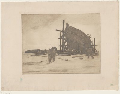 建造中のボート 作： Henri Charles Guérard