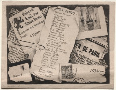 ディナーの招待状、c。 1882年。 作： Henri Charles Guérard