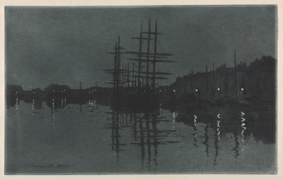 ディエップでの月の影響、c。 1885年。 作： Henri Charles Guérard