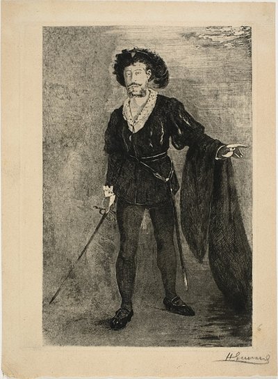 ハムレット役のフォーレ 作： Henri Charles Guérard