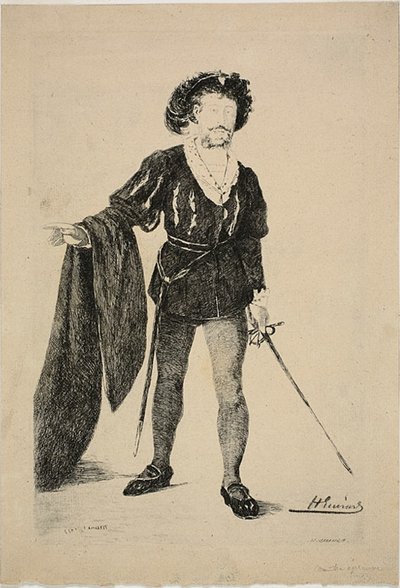 ハムレット役のフォーレ 作： Henri Charles Guérard