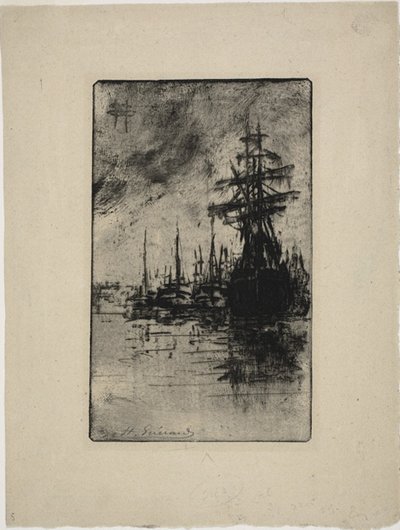 水上のヨット 作： Henri Charles Guérard