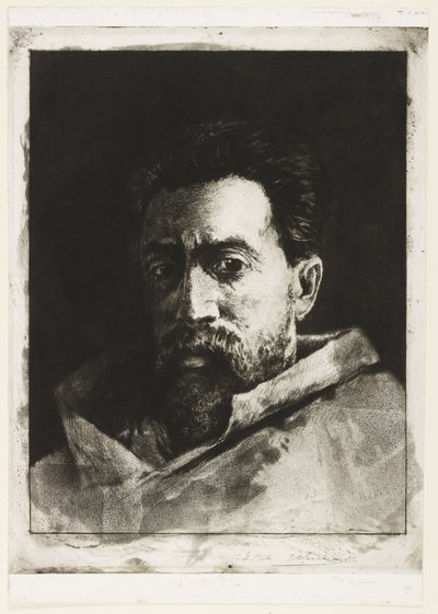 セルフポートレート、1888年頃（エッチングとドライポイント） 作： Henri Charles Guérard