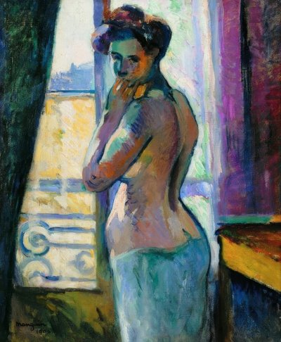 ブルソー通りの窓の前で 作： Henri Charles Manguin