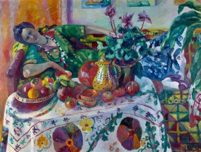 ソファに横たわるジャンヌ、またはLa petite odalisque 作： Henri Charles Manguin