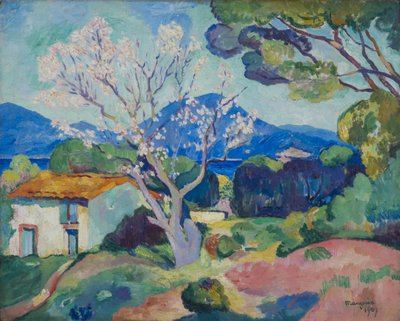 LAmandier en fleurs、1907。 作： Henri Charles Manguin