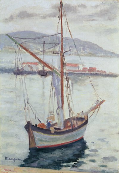 Iates em Saint Tropez (óleo sobre tela) 作： Henri Charles Manguin