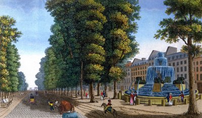噴水、サン・マルタン大通り、1810-1820年頃（エングレーヴィング） 作： Henri Courvoisier Voisin