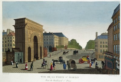 サン・マルタン門の眺め - Courvoisierの「Vues de Paris」にて 作： Henri Courvoisier Voisin