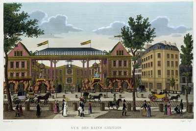 中国式浴場 1820年頃 クルボアジェ作「パリの景色」より 1827年 作： Henri Courvoisier Voisin
