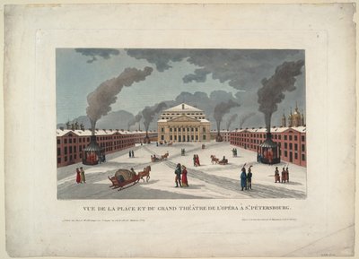 サンクトペテルブルク帝国ボリショイカメニー劇場、c。 1811 作： Henri Courvoisier Voisin