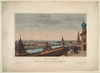 1812年に皇居のバルコニーから撮影したモスクワの景色 作： Henri Courvoisier Voisin