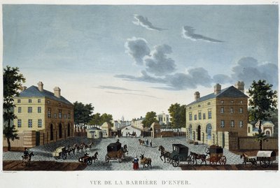 バリア・ダンフェールの眺め - 「1810年頃のパリの眺め」にて。Courvoisierの「Les Barriers de Paris」。 作： Henri Courvoisier Voisin